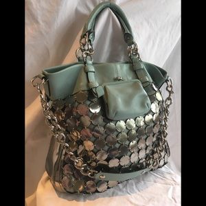 Coach silver disc tote